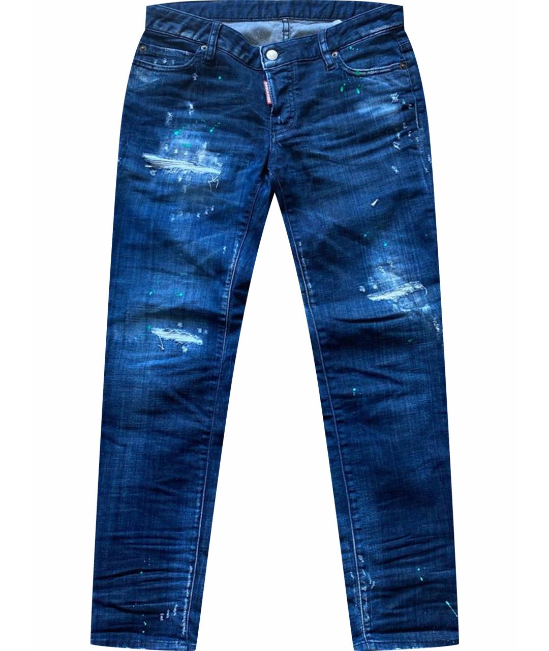 DSQUARED2 Синие хлопко-эластановые джинсы слим, фото 1