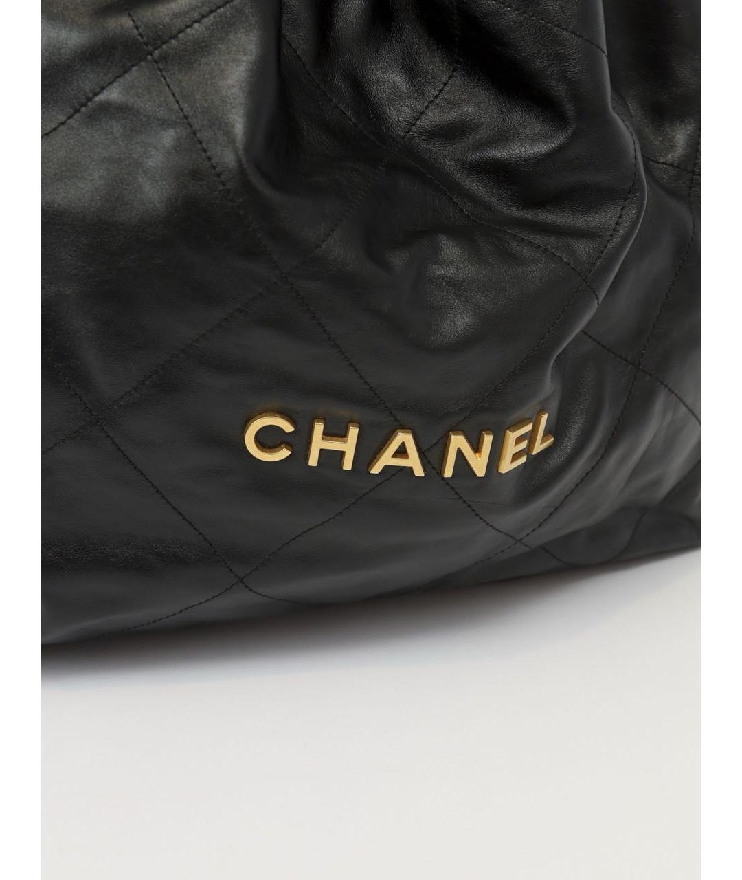 CHANEL Черная кожаная сумка тоут, фото 4