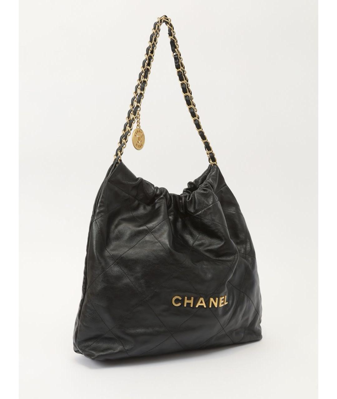 CHANEL Черная кожаная сумка тоут, фото 2