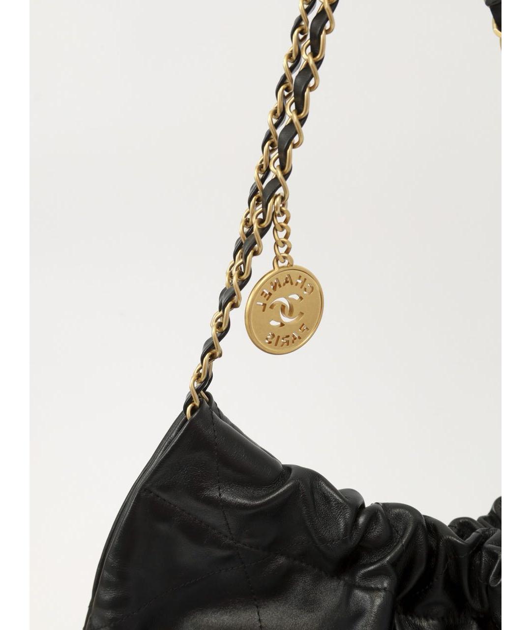 CHANEL Черная кожаная сумка тоут, фото 5