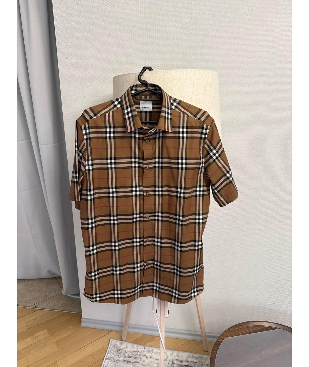 BURBERRY Коричневая хлопковая кэжуал рубашка, фото 5