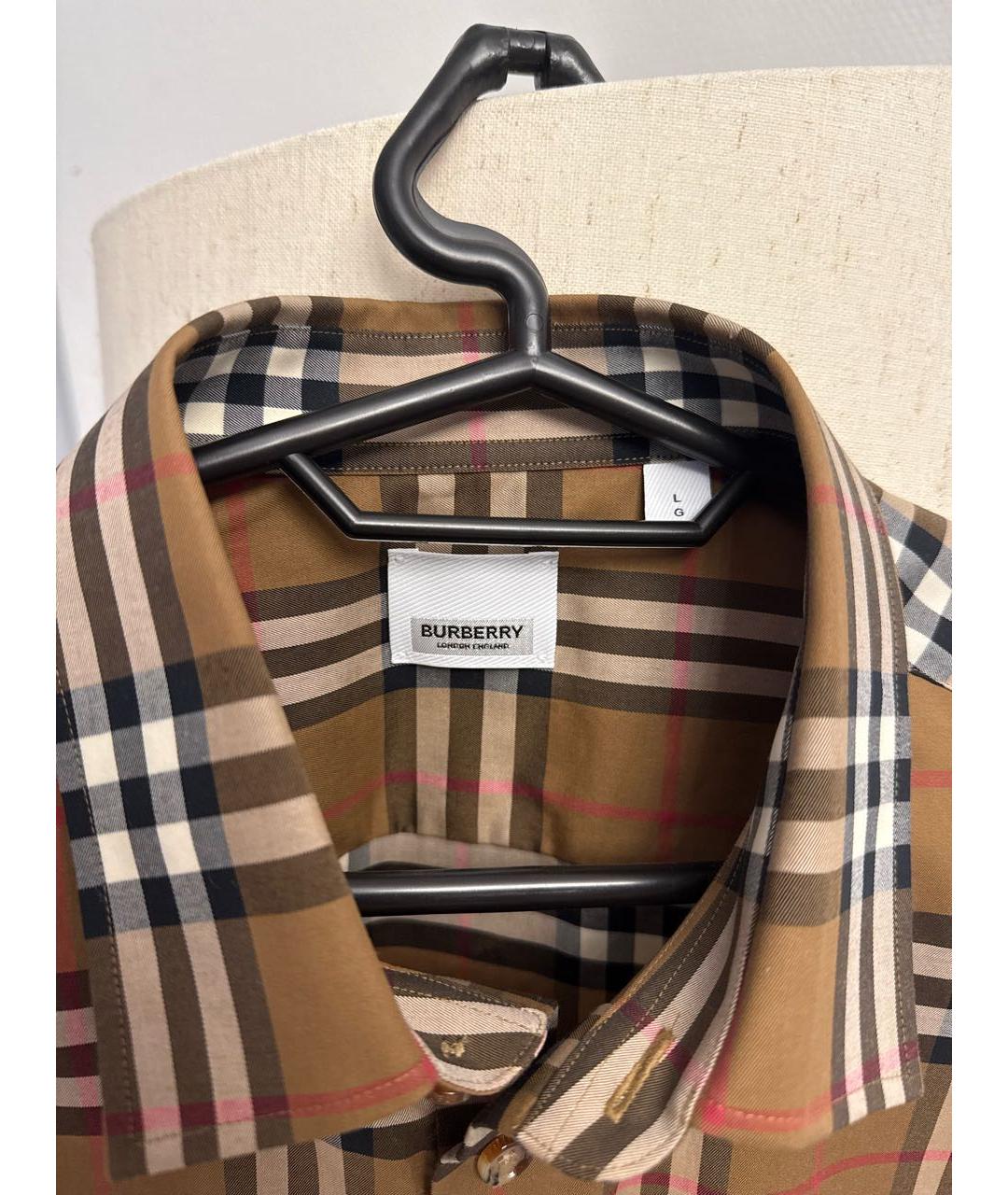 BURBERRY Коричневая хлопковая кэжуал рубашка, фото 3