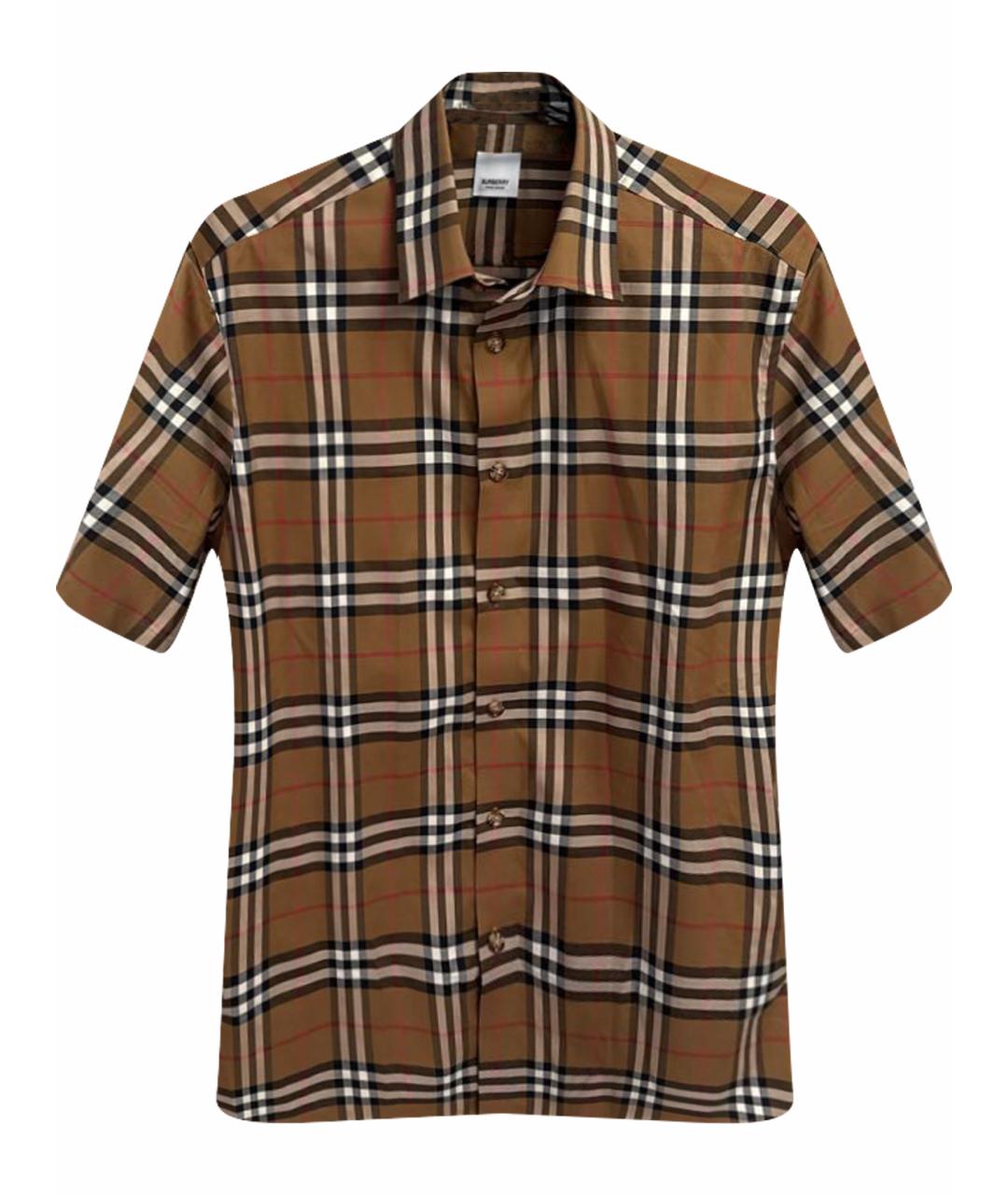 BURBERRY Коричневая хлопковая кэжуал рубашка, фото 1