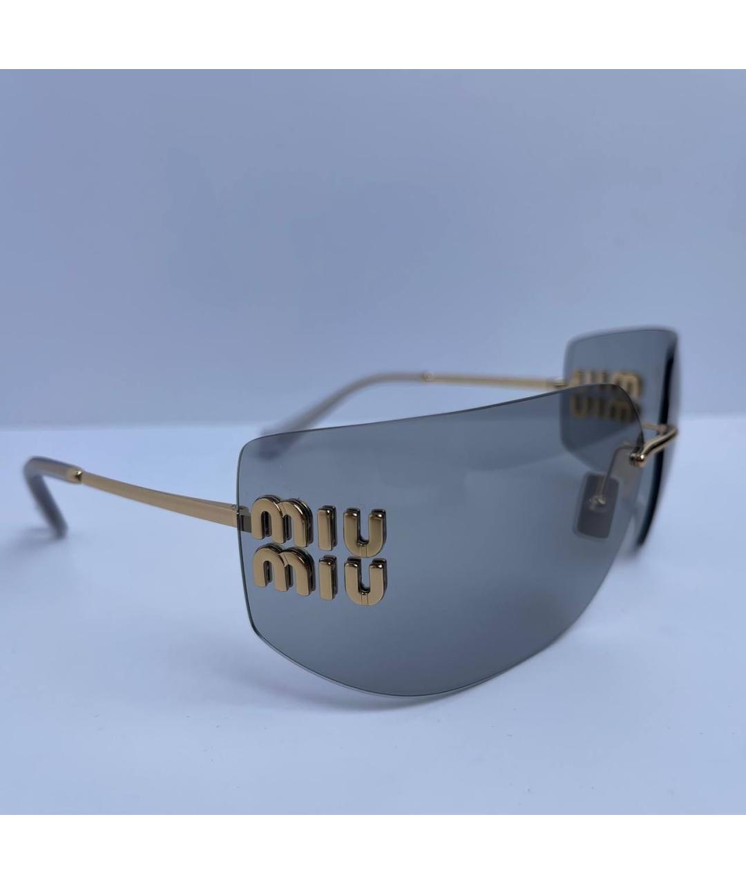 MIU MIU Антрацитовые пластиковые солнцезащитные очки, фото 2