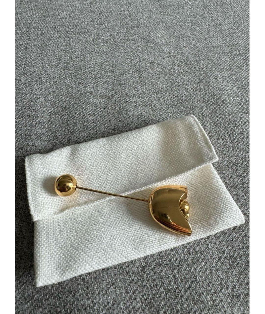 JIL SANDER Золотая булавка / брошь, фото 3