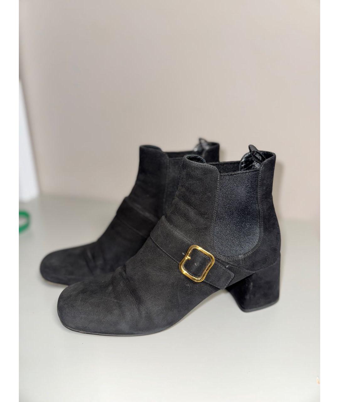 PRADA Черные бархатные сапоги, фото 2