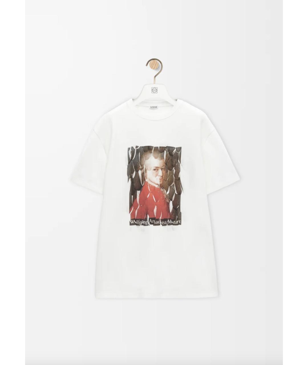 LOEWE Белая хлопковая футболка, фото 4