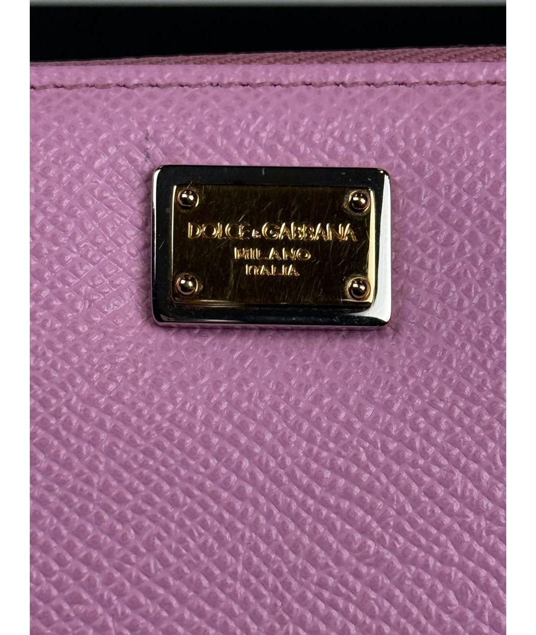 DOLCE&GABBANA Розовый кожаный кошелек, фото 6