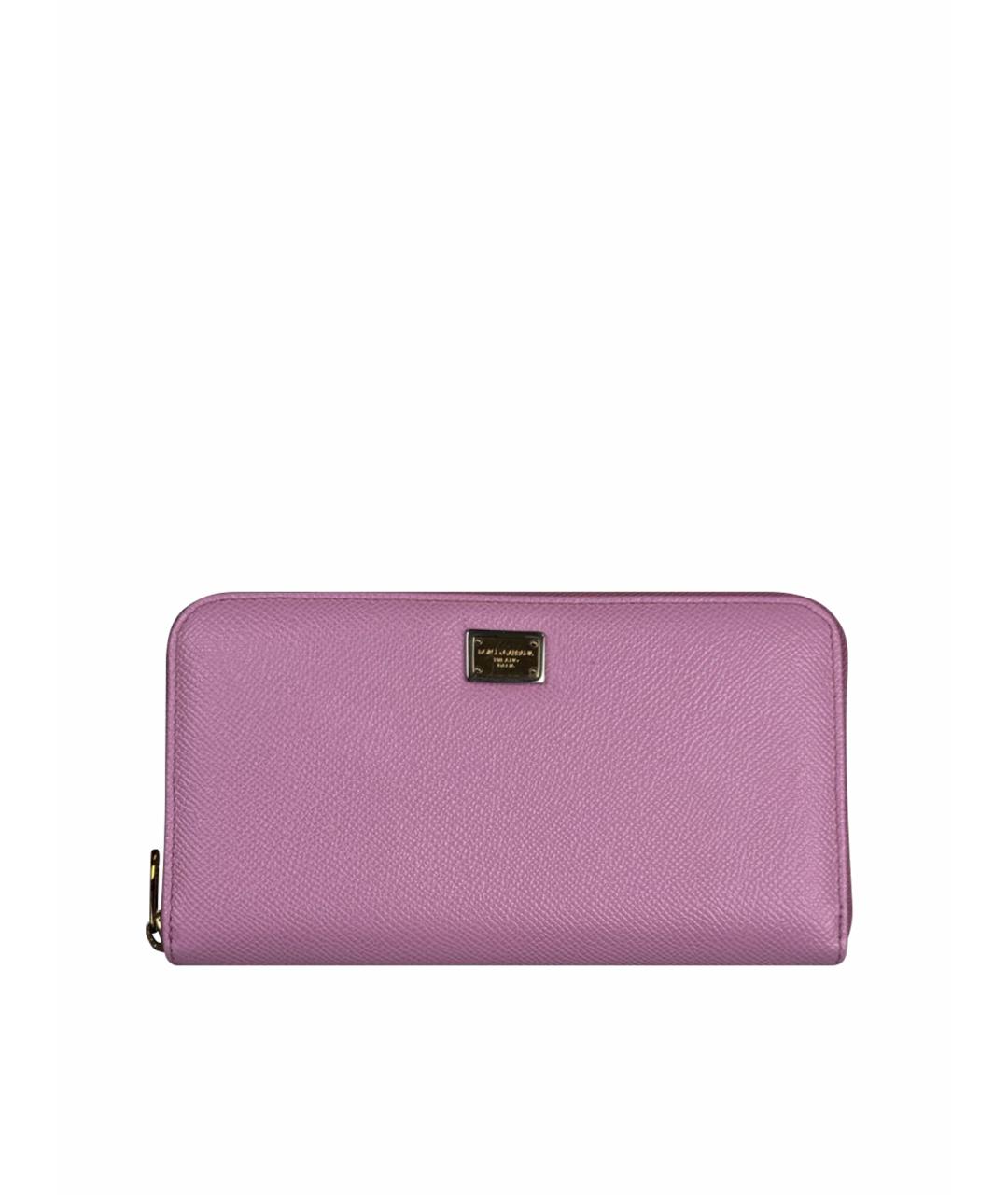 DOLCE&GABBANA Розовый кожаный кошелек, фото 1