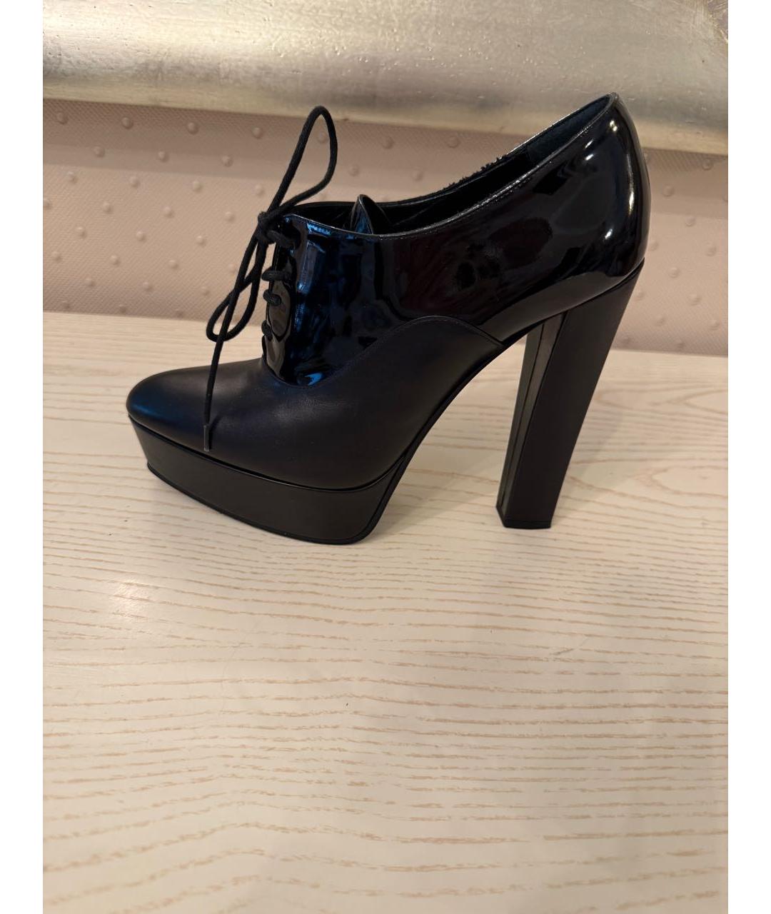 SAINT LAURENT Черные кожаные ботильоны, фото 8