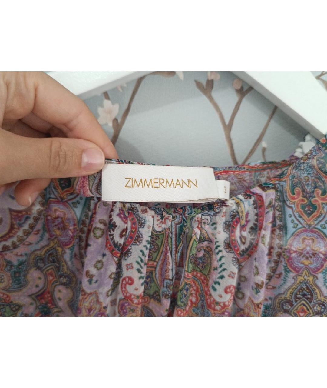 ZIMMERMANN Мульти шелковое коктейльное платье, фото 4
