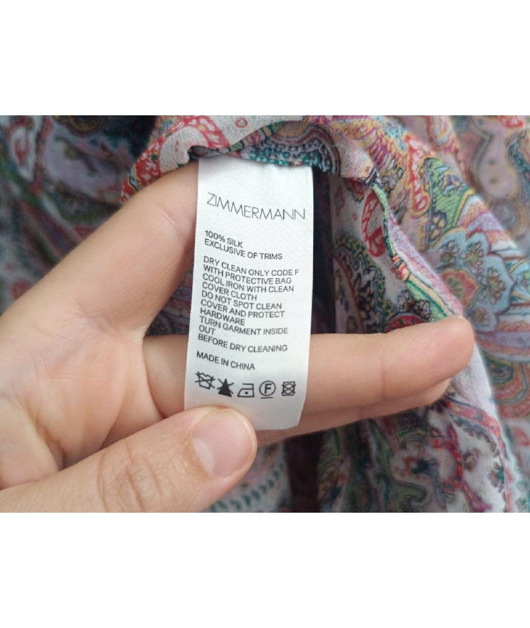 ZIMMERMANN Мульти шелковое коктейльное платье, фото 7