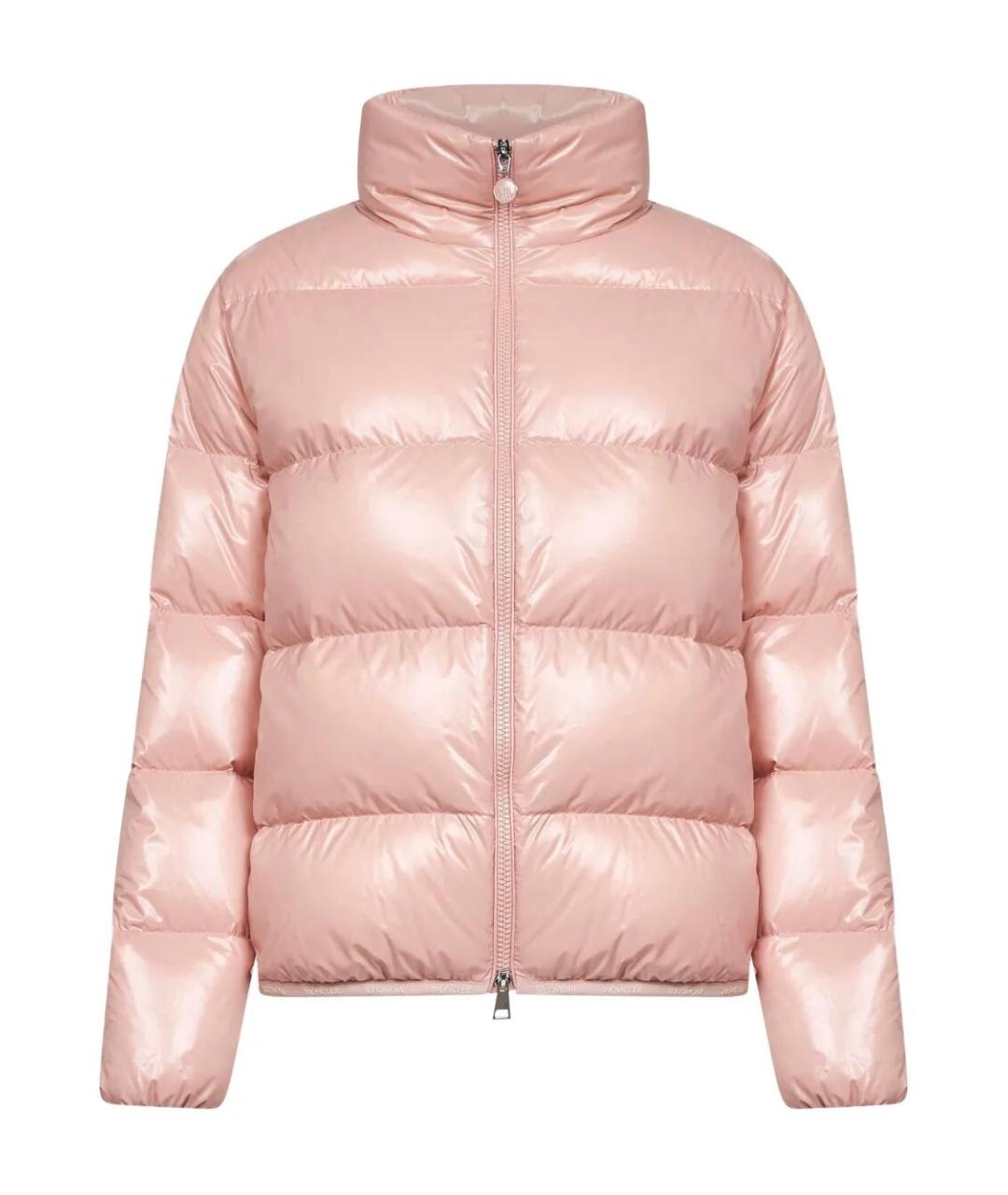MONCLER Розовый полиамидовый пуховик, фото 1