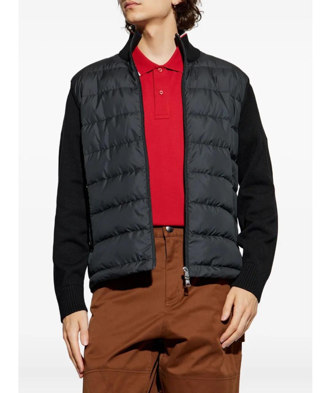 MONCLER Темно-синий полиэстеровый пуховик, фото 3