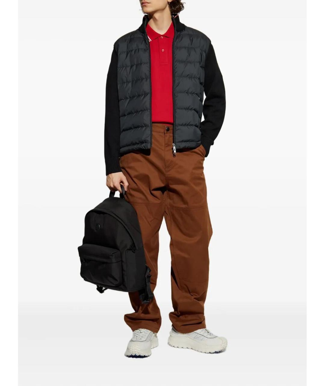 MONCLER Темно-синий полиэстеровый пуховик, фото 2