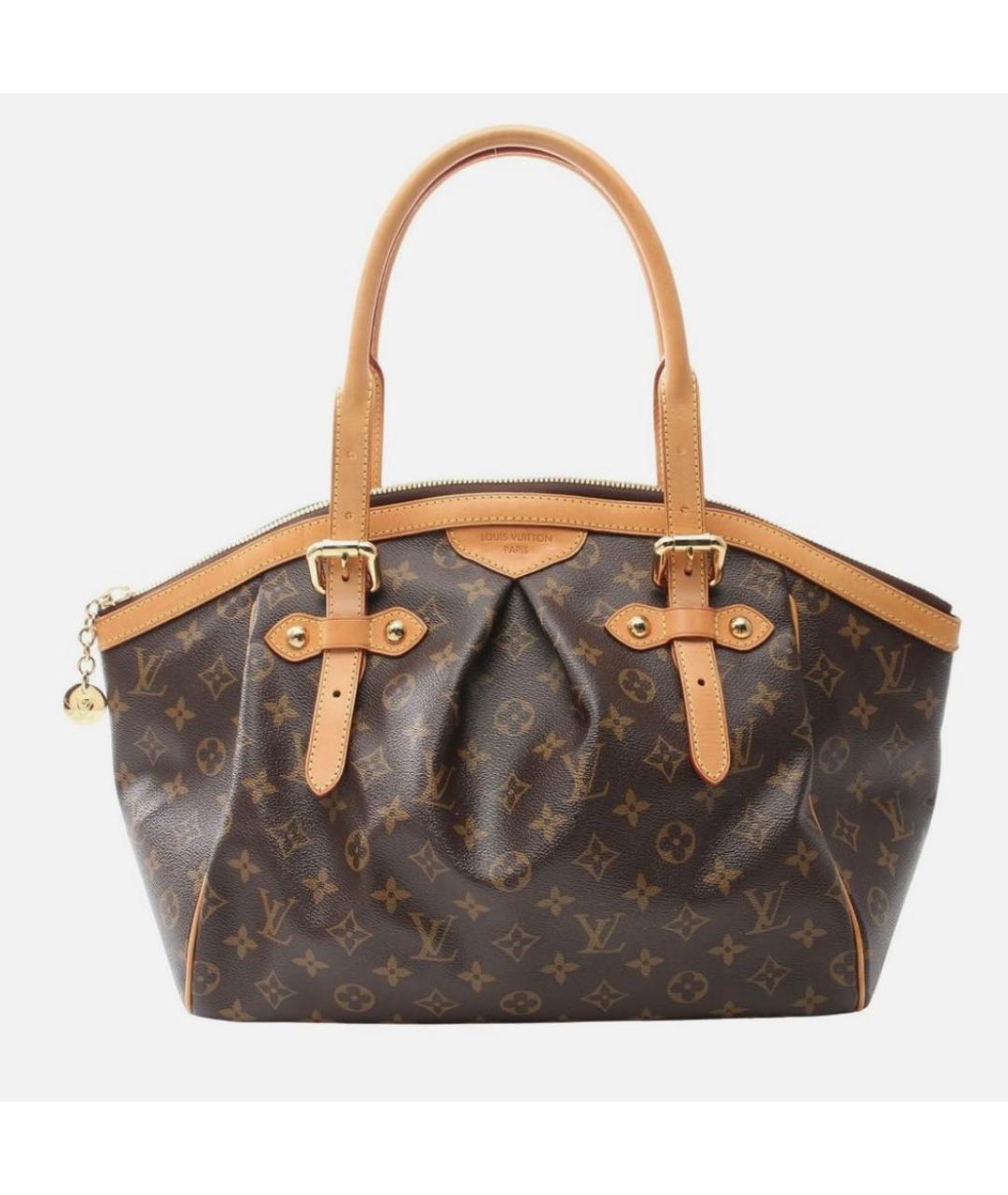 LOUIS VUITTON Коричневая кожаная сумка с короткими ручками, фото 9