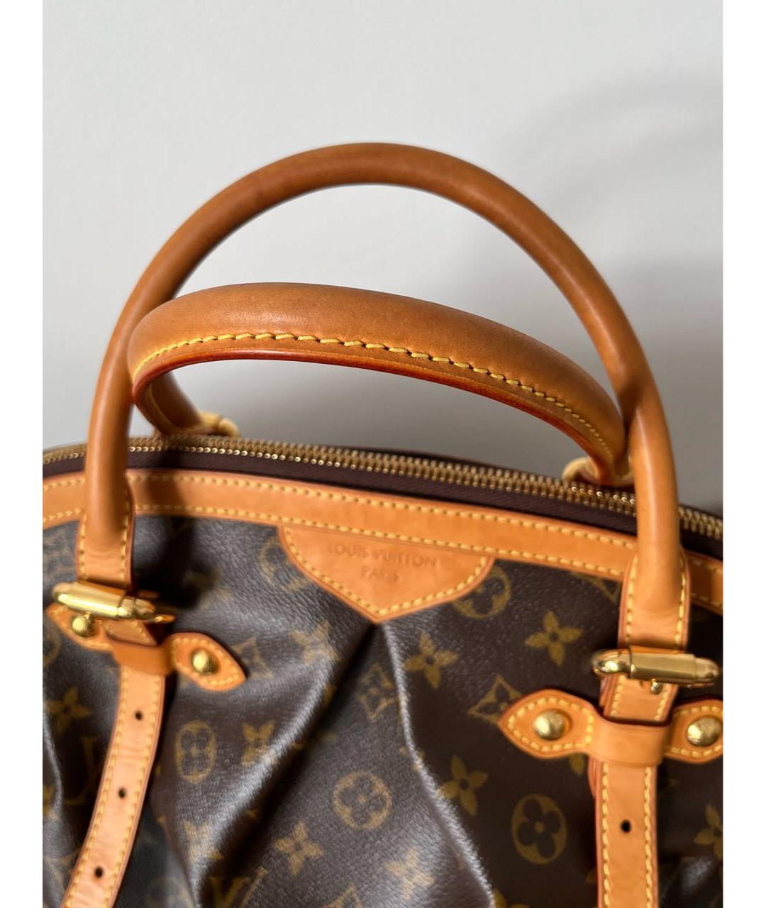 LOUIS VUITTON Коричневая кожаная сумка с короткими ручками, фото 6
