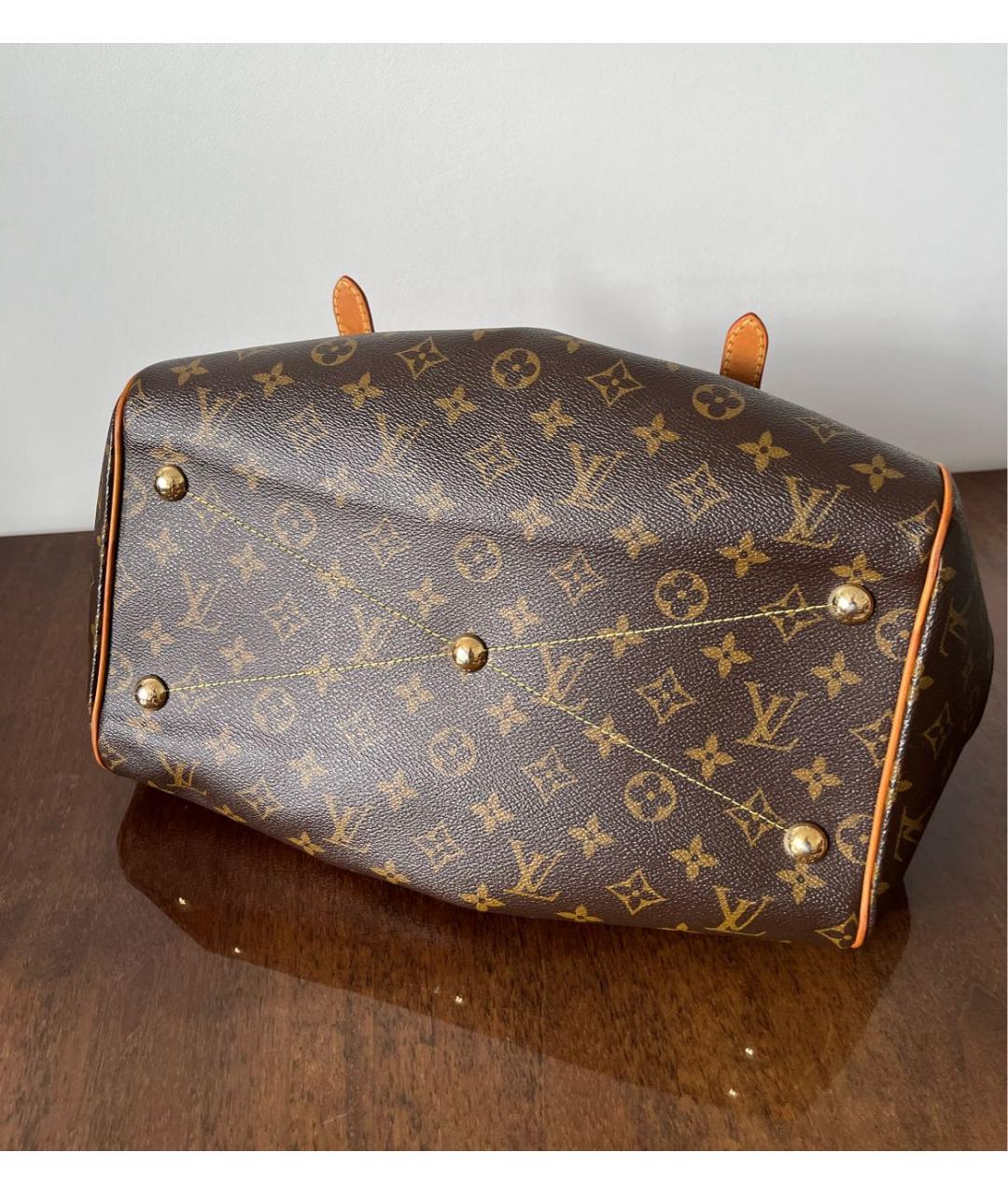 LOUIS VUITTON Коричневая кожаная сумка с короткими ручками, фото 8