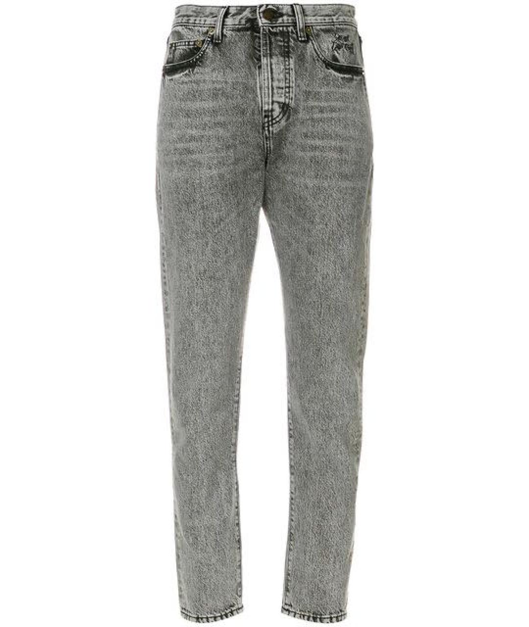 SAINT LAURENT Серые хлопковые прямые джинсы, фото 8