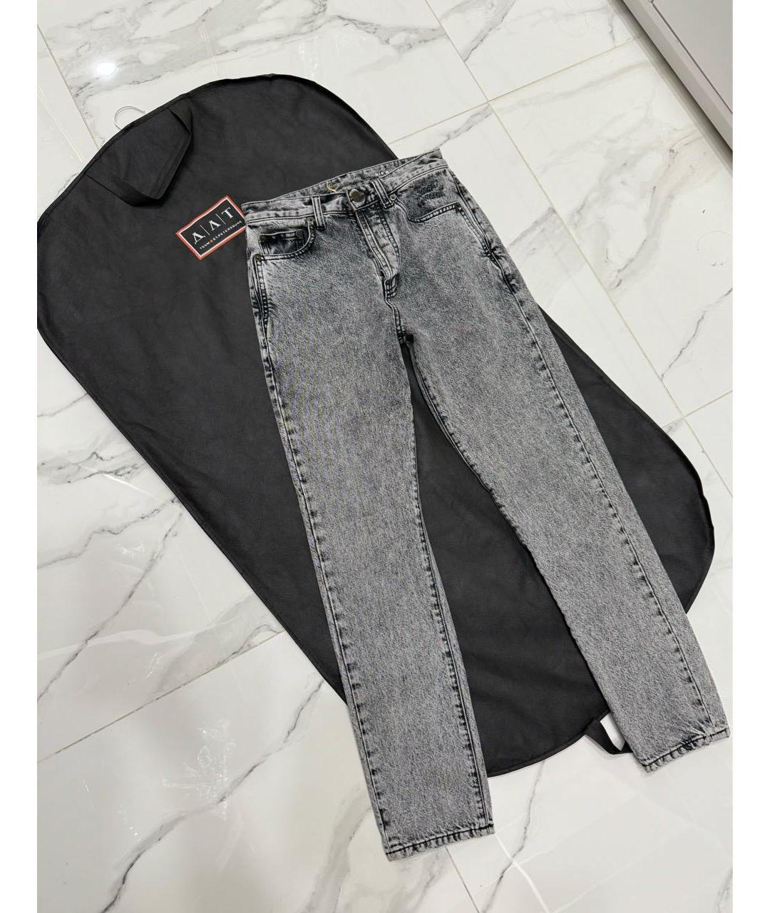 SAINT LAURENT Серые хлопковые прямые джинсы, фото 4