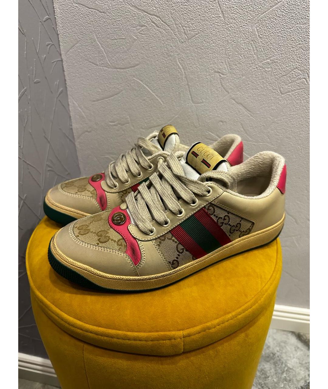 GUCCI Кожаные кеды, фото 4