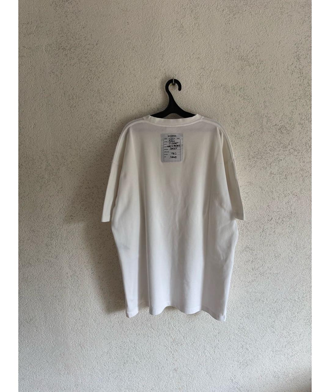 VETEMENTS Белая хлопковая футболка, фото 2