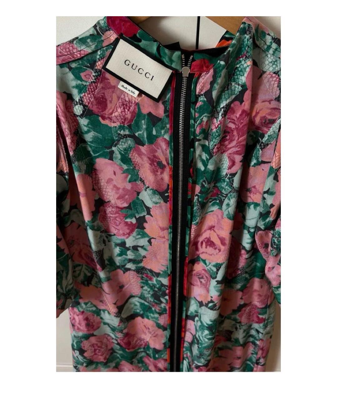 GUCCI Красное шелковое коктейльное платье, фото 3