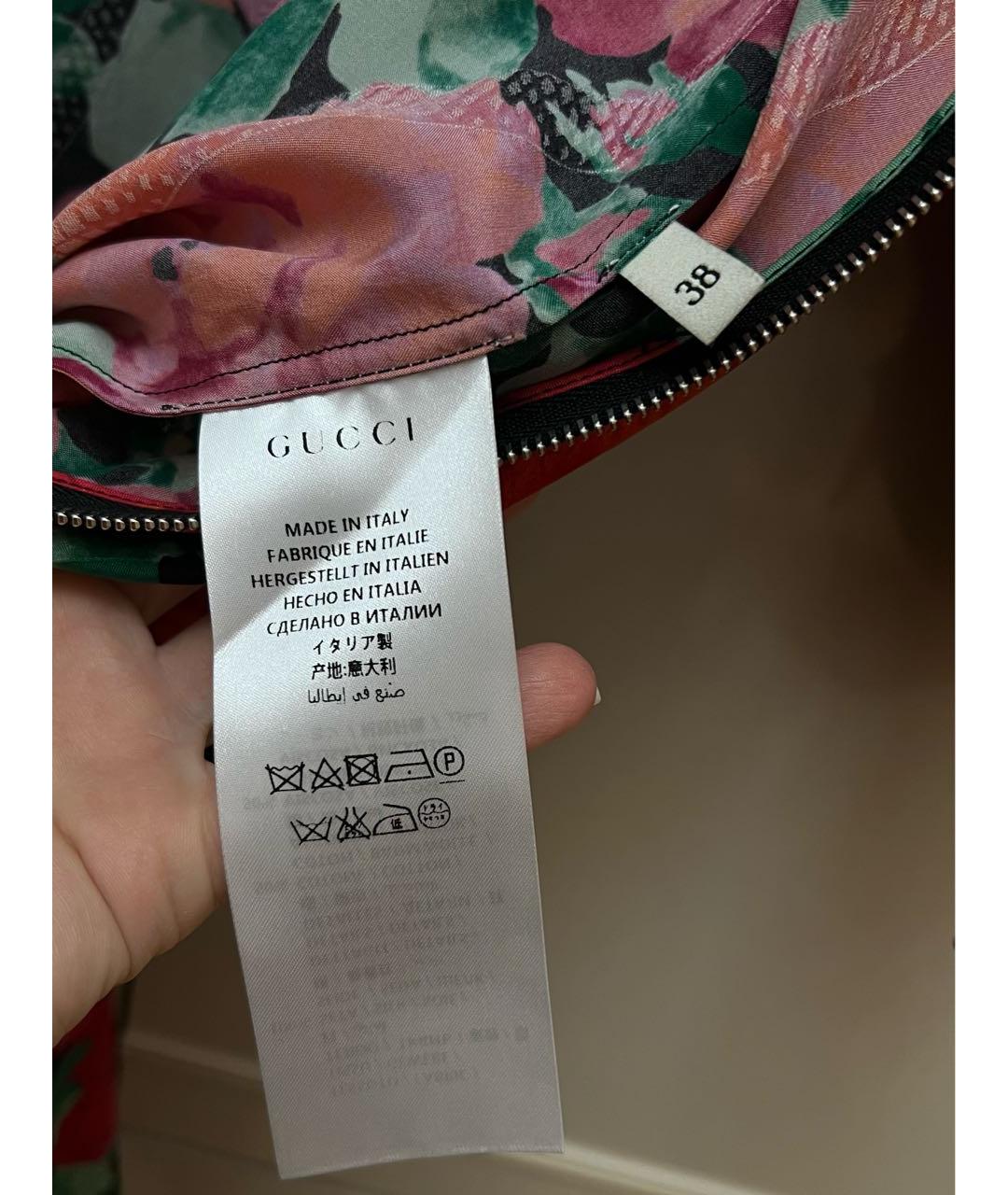 GUCCI Красное шелковое коктейльное платье, фото 7