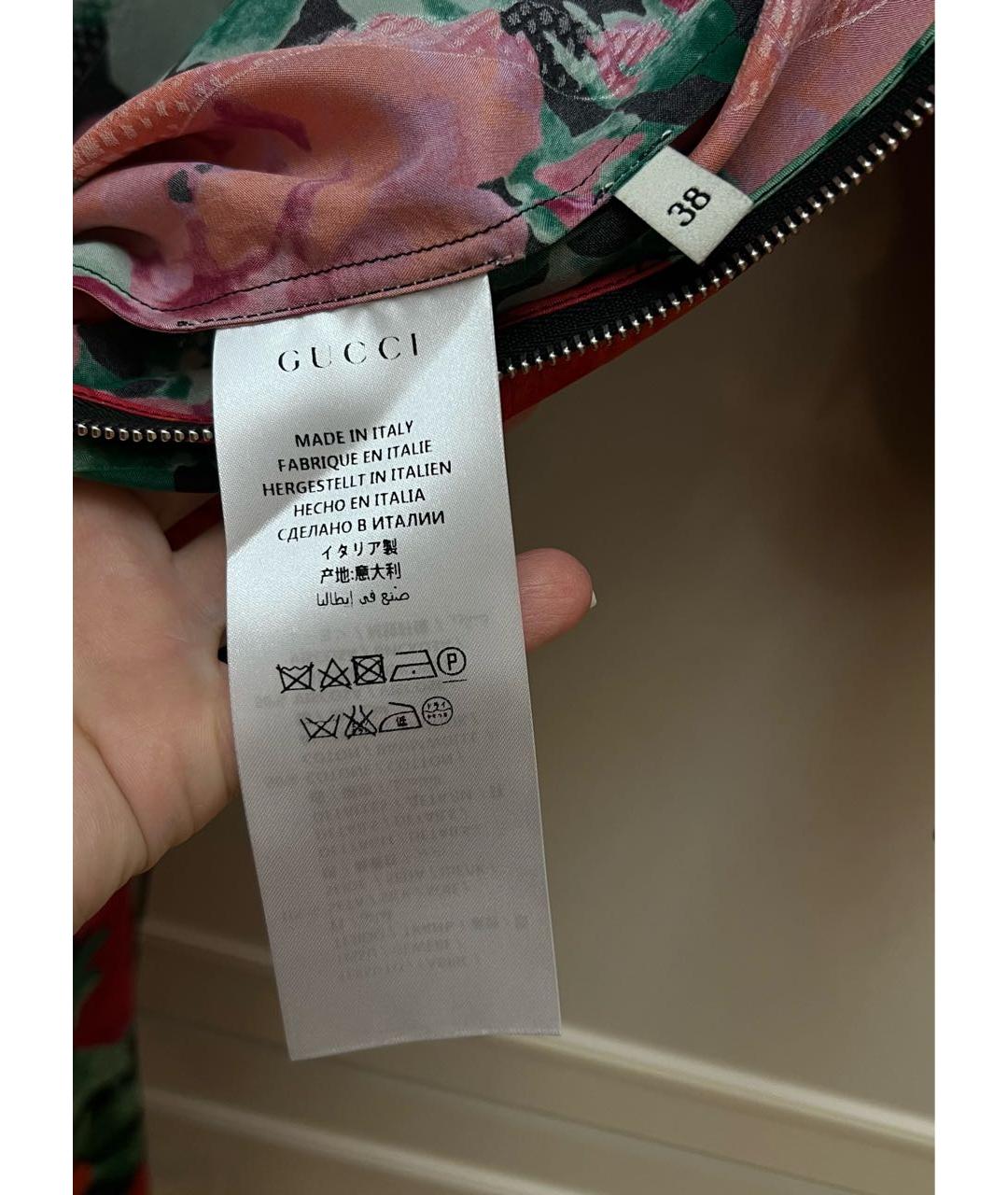 GUCCI Красное шелковое коктейльное платье, фото 5