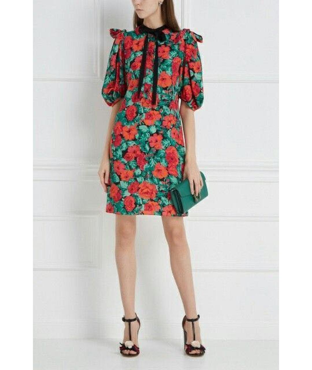GUCCI Красное шелковое коктейльное платье, фото 6