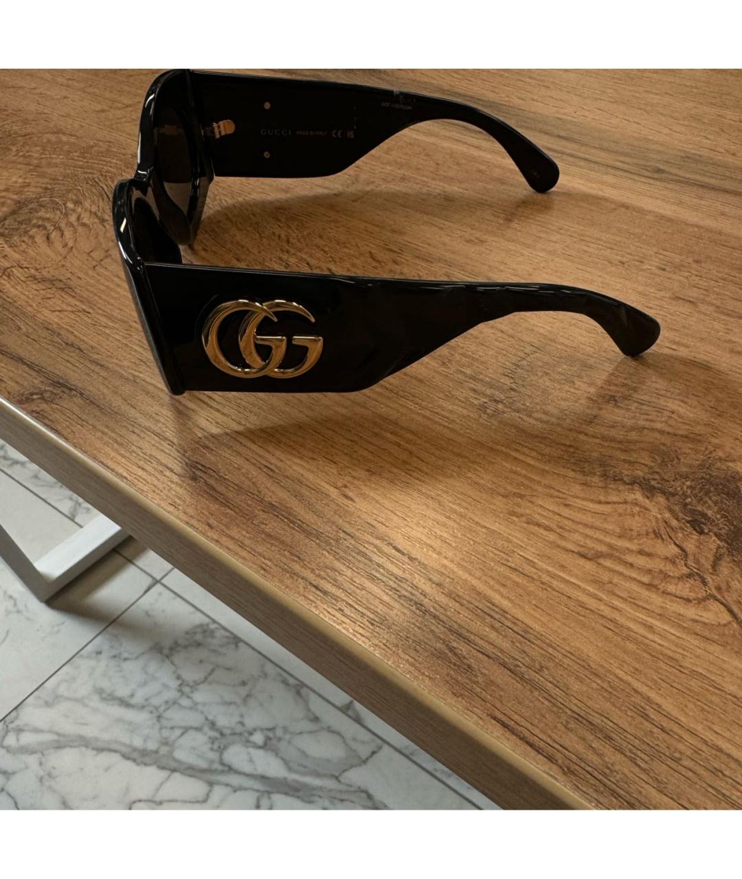 GUCCI Черные пластиковые солнцезащитные очки, фото 3