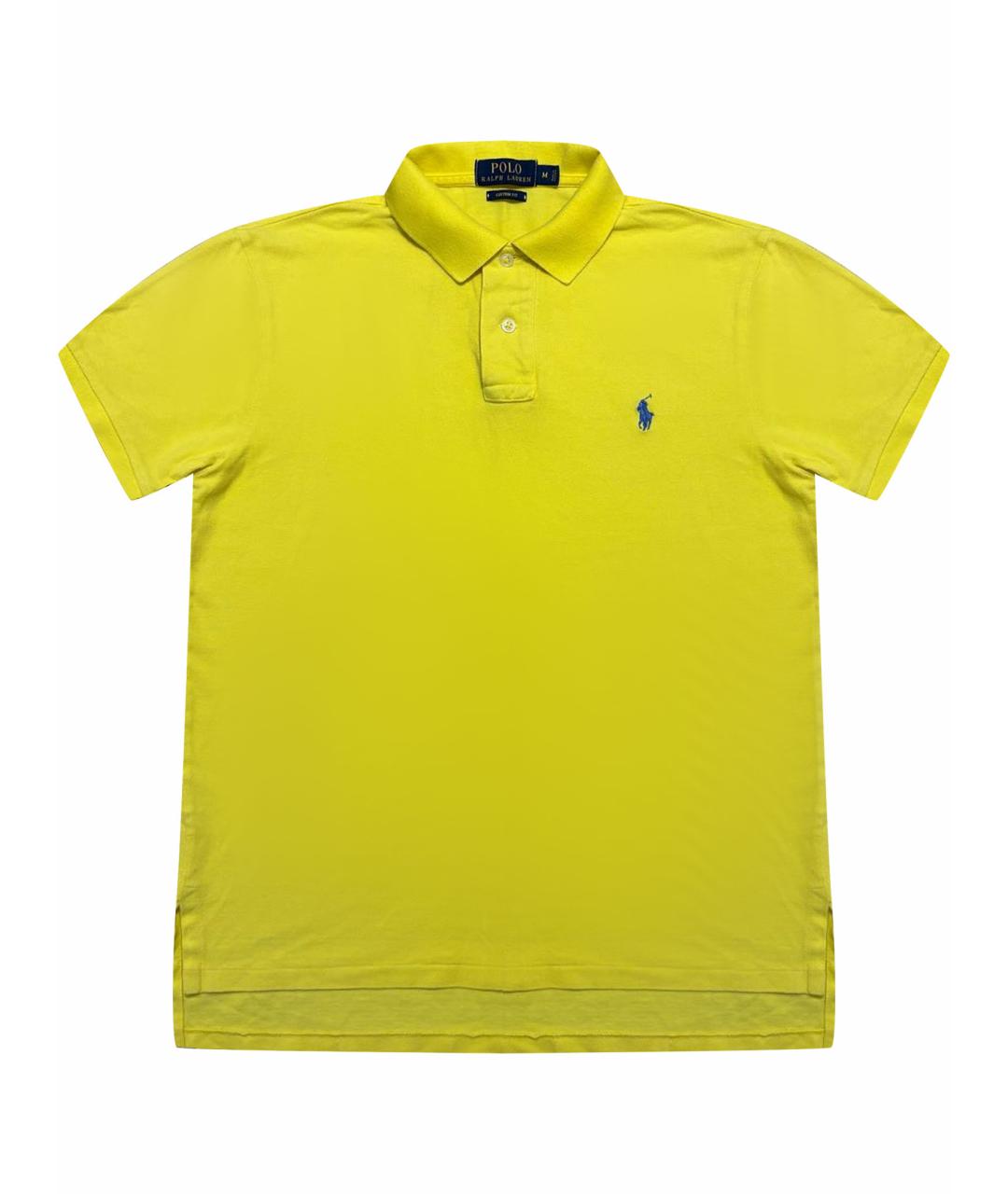 POLO RALPH LAUREN Желтое хлопковое поло с коротким рукавом, фото 1