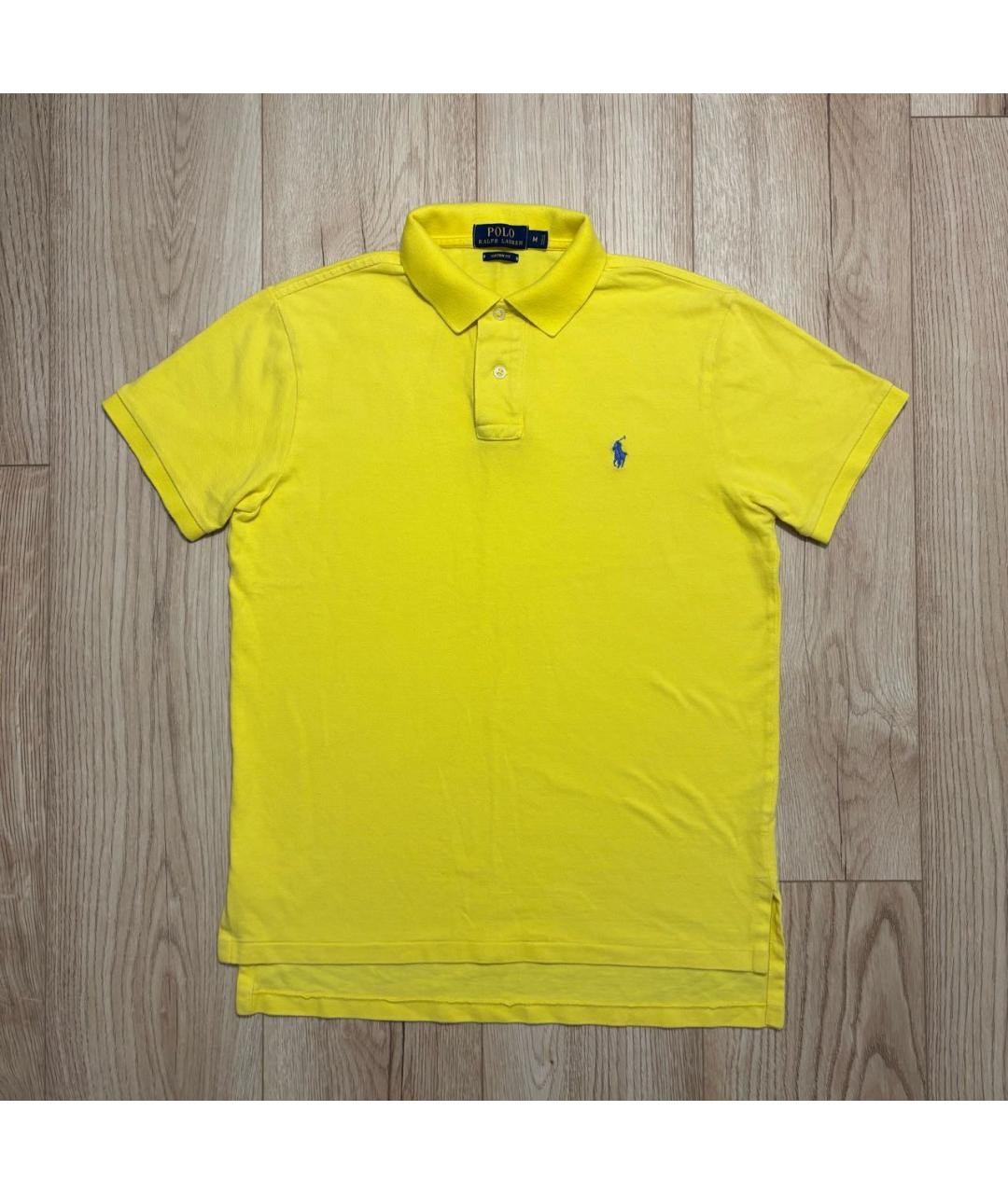 POLO RALPH LAUREN Желтое хлопковое поло с коротким рукавом, фото 6