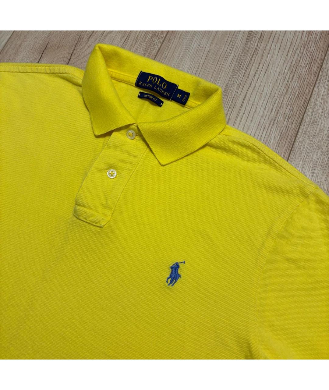 POLO RALPH LAUREN Желтое хлопковое поло с коротким рукавом, фото 2