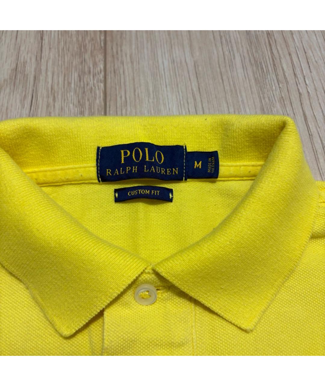 POLO RALPH LAUREN Желтое хлопковое поло с коротким рукавом, фото 4