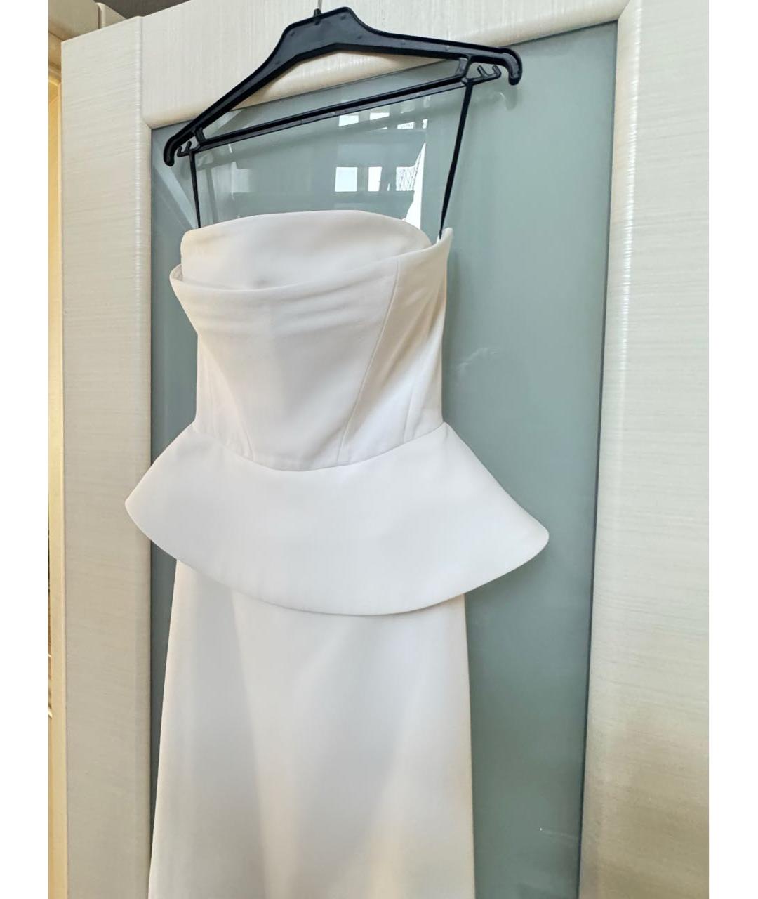 VERA WANG Белое креповое свадебное платье, фото 4