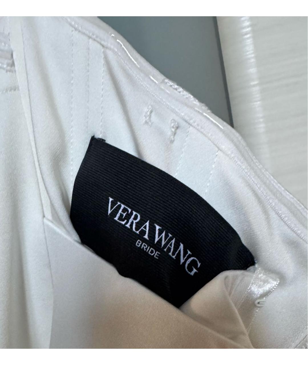 VERA WANG Белое креповое свадебное платье, фото 3