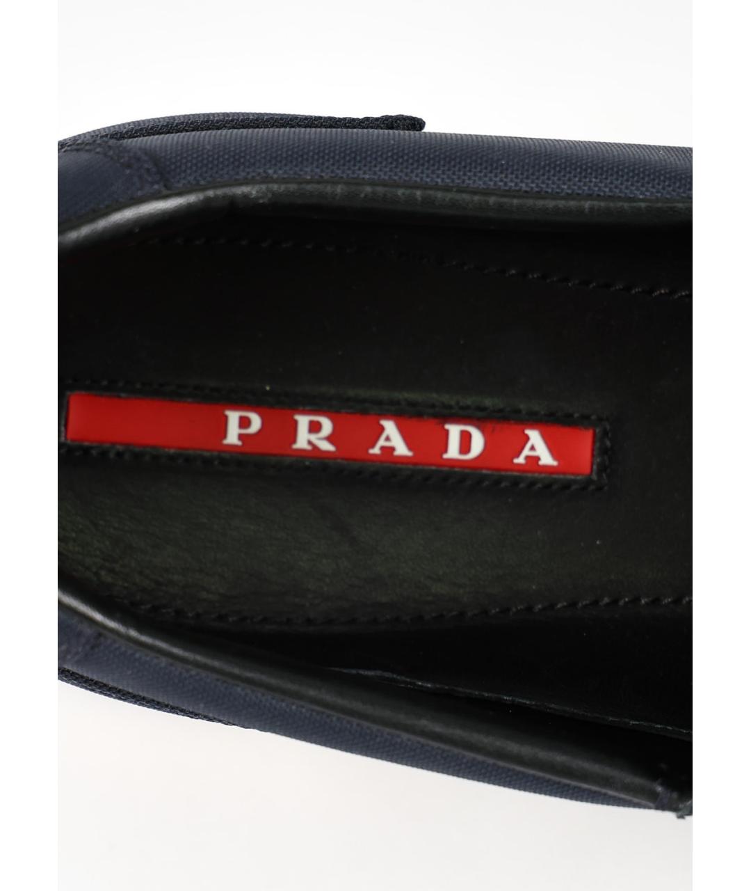 PRADA Черные текстильные низкие кроссовки / кеды, фото 5