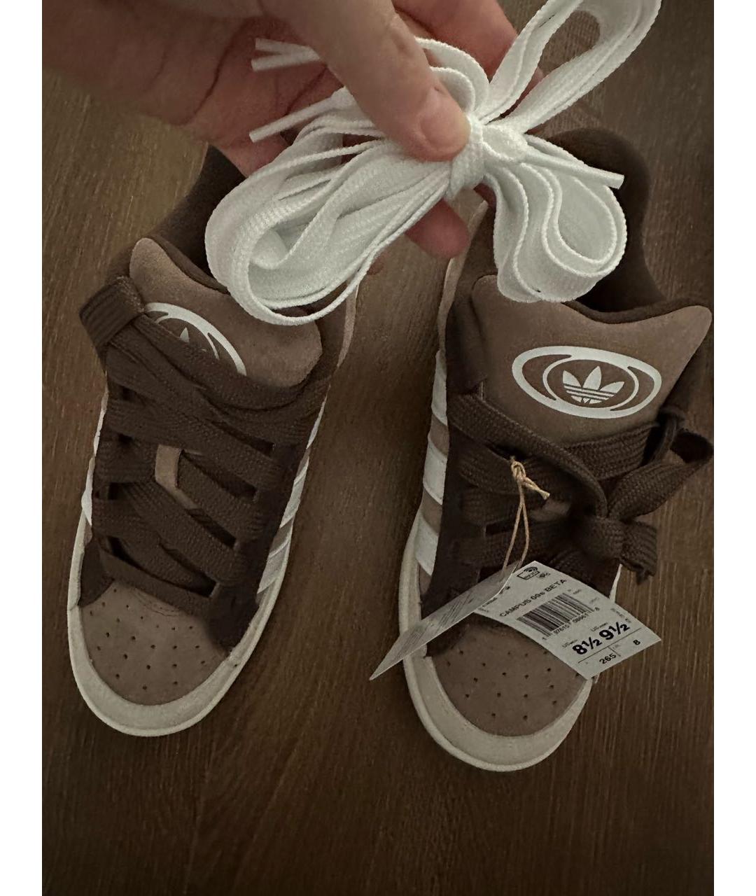 ADIDAS Коричневые замшевые низкие кроссовки / кеды, фото 4