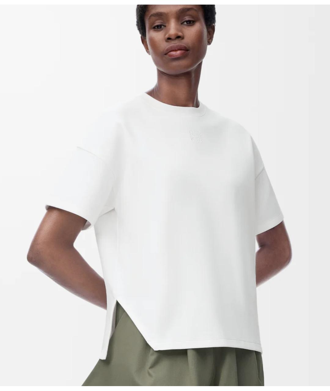 LOEWE Белая хлопковая футболка, фото 3