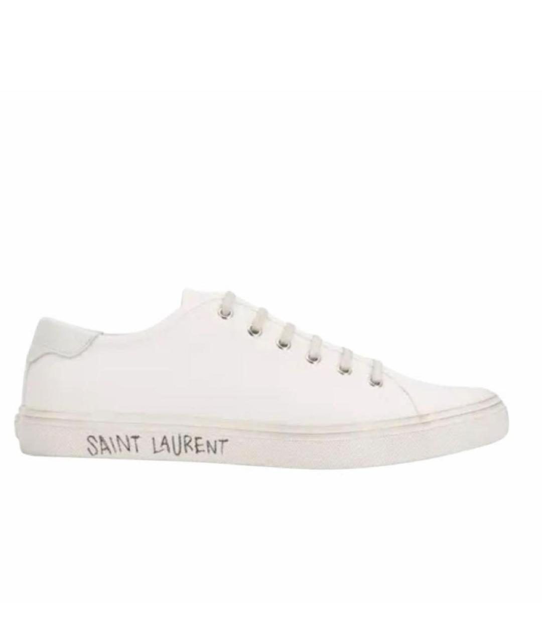 SAINT LAURENT Белые кожаные кеды, фото 5