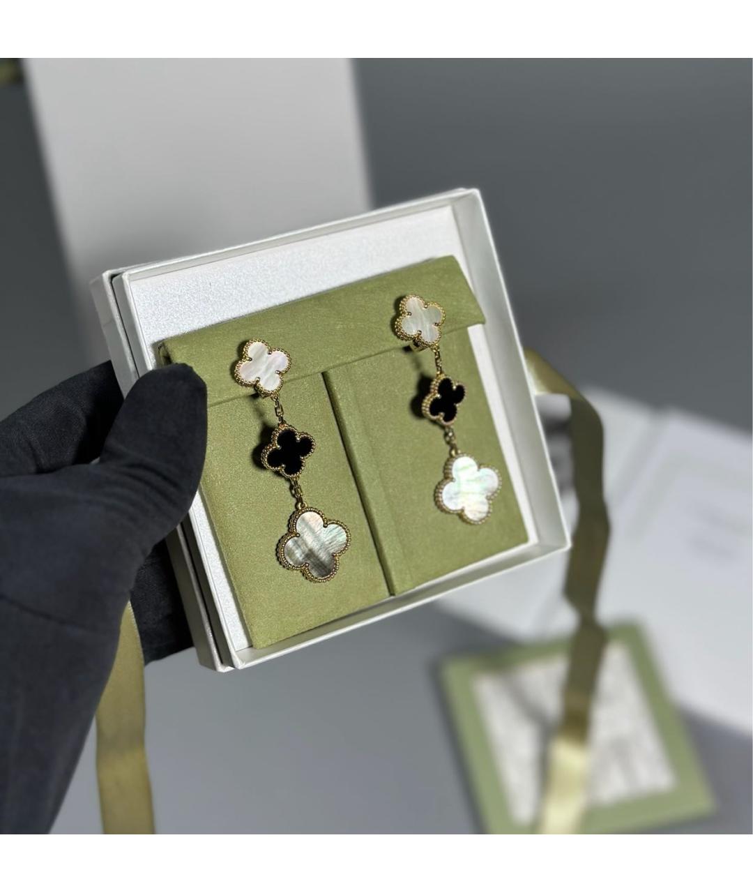 VAN CLEEF & ARPELS Черные серьги из желтого золота, фото 2