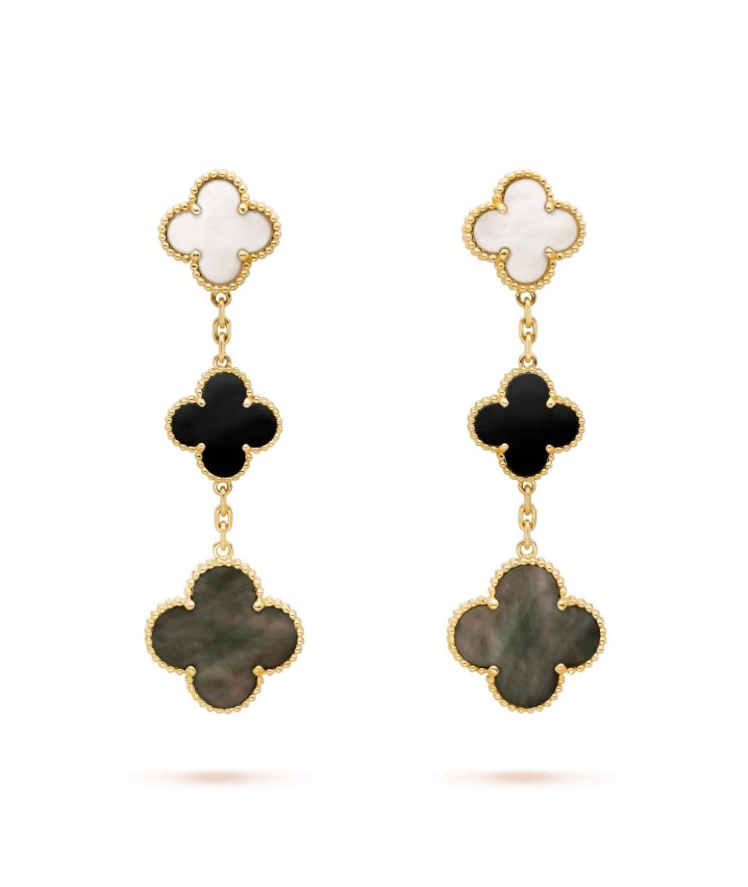 VAN CLEEF & ARPELS Черные серьги из желтого золота, фото 5