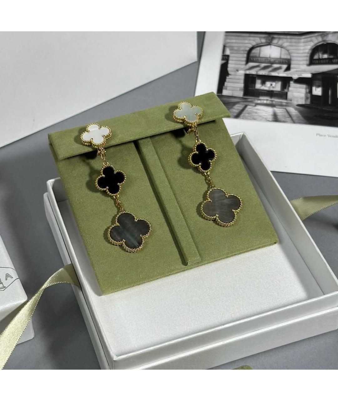 VAN CLEEF & ARPELS Черные серьги из желтого золота, фото 3