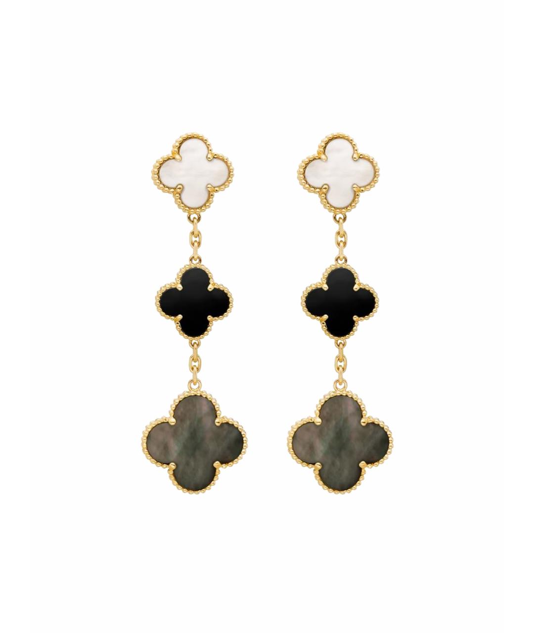 VAN CLEEF & ARPELS Черные серьги из желтого золота, фото 1