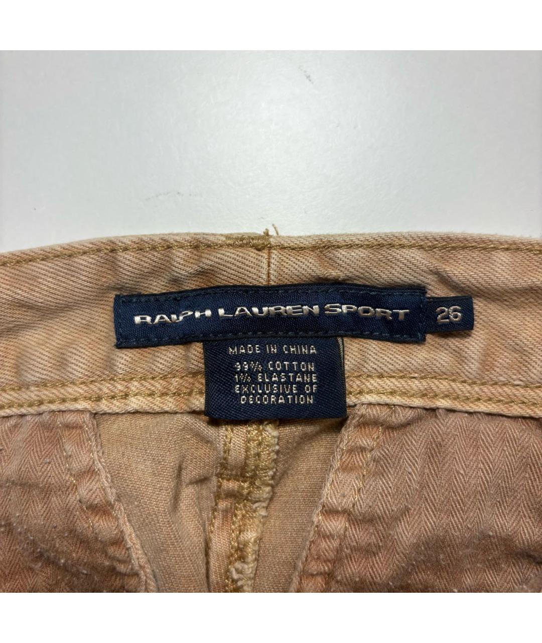RALPH LAUREN Бежевые хлопко-эластановые джинсы слим, фото 7
