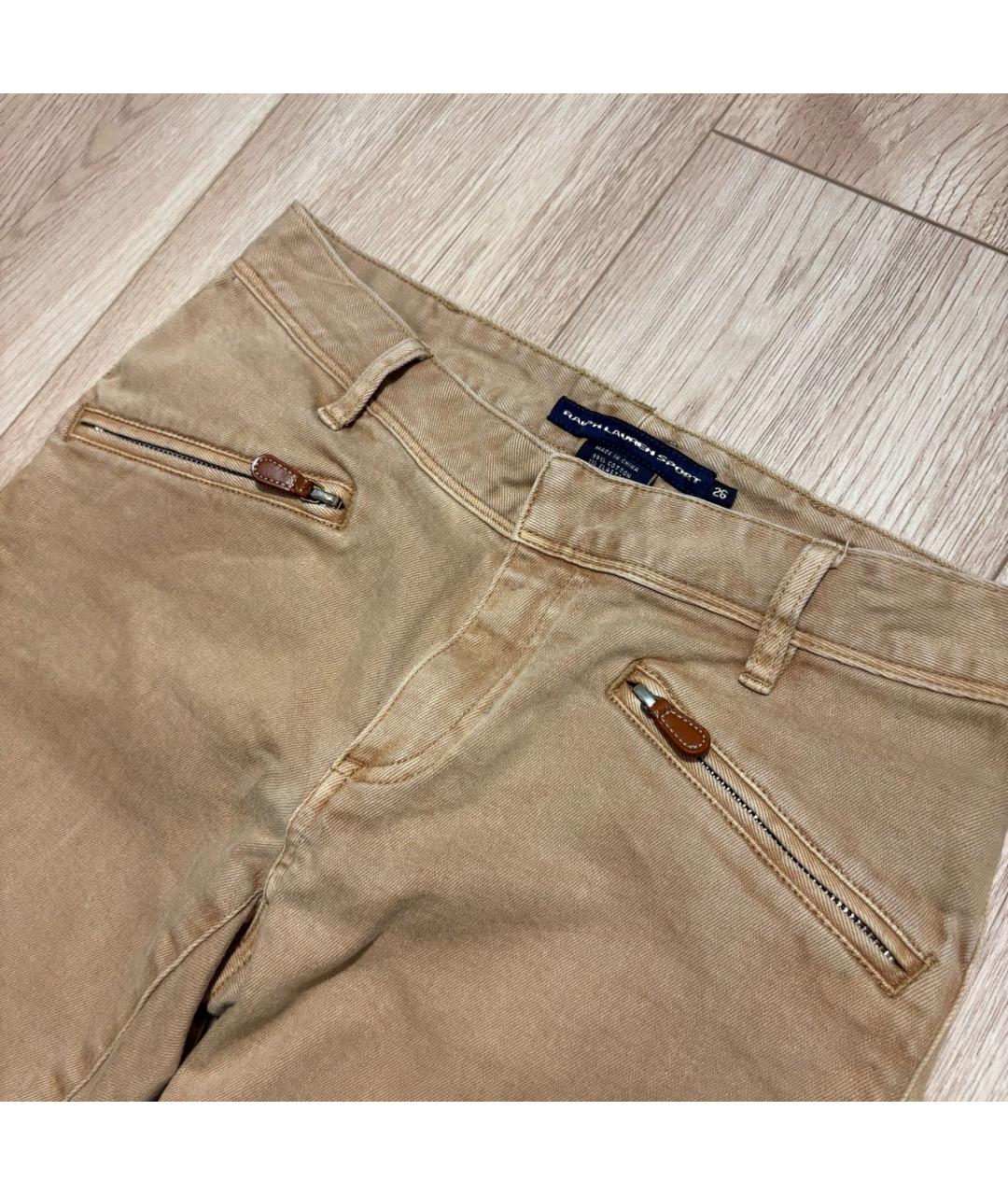 RALPH LAUREN Бежевые хлопко-эластановые джинсы слим, фото 2