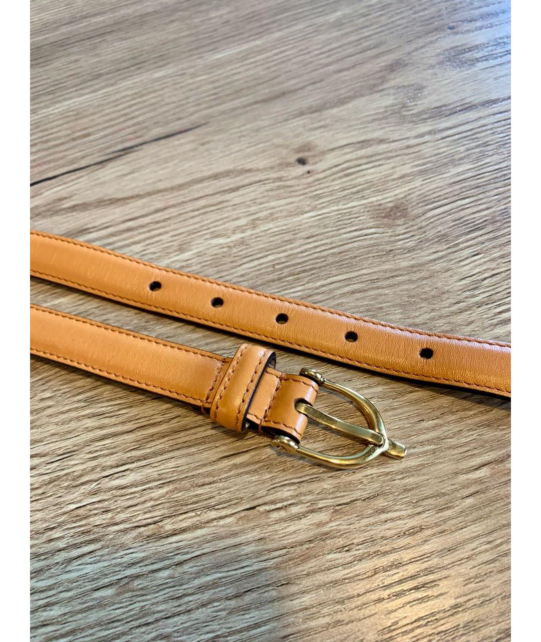 GUCCI Оранжевый кожаный ремень, фото 5