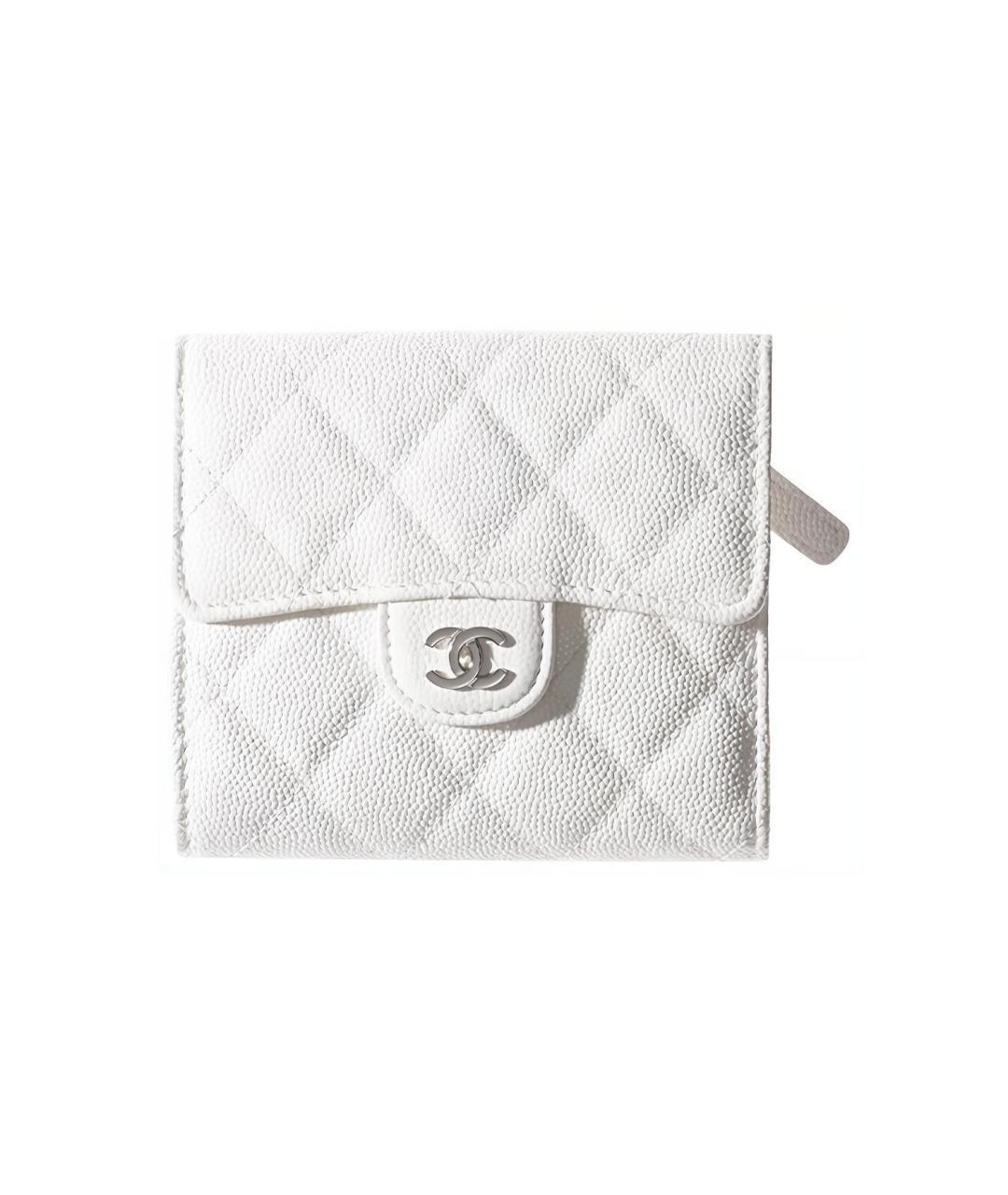CHANEL Белый кожаный кошелек, фото 2