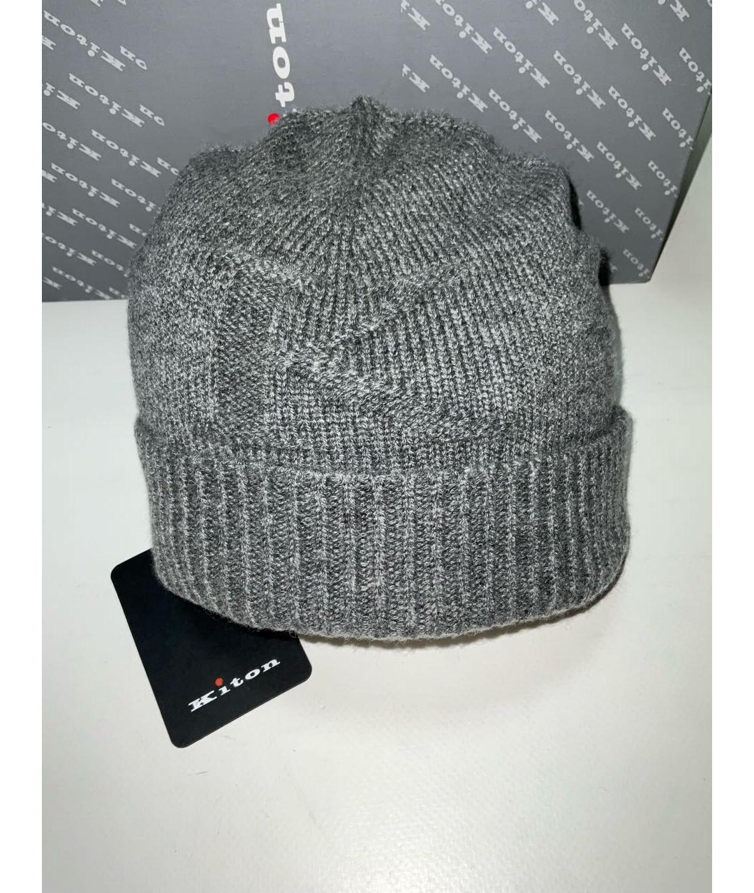 KITON Серая кашемировая шапка, фото 6